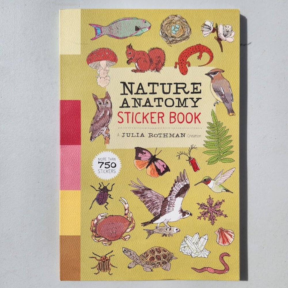 Nature Anatomy Sticker Book Julia Rothman 750 Stickers birds, feathers, wildflow